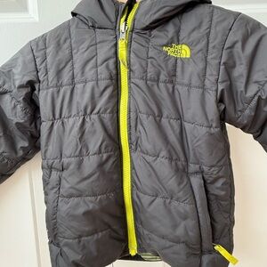 The North Face Charcoal Jacket with Lime Highlights